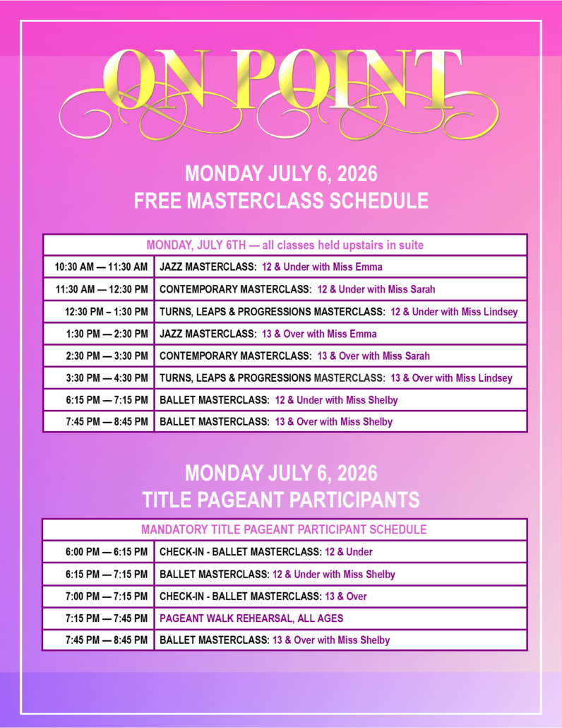 Virginia Beach, VA Masterclass Schedules 062626